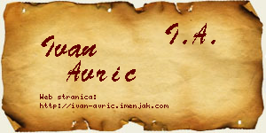 Ivan Avrić vizit kartica